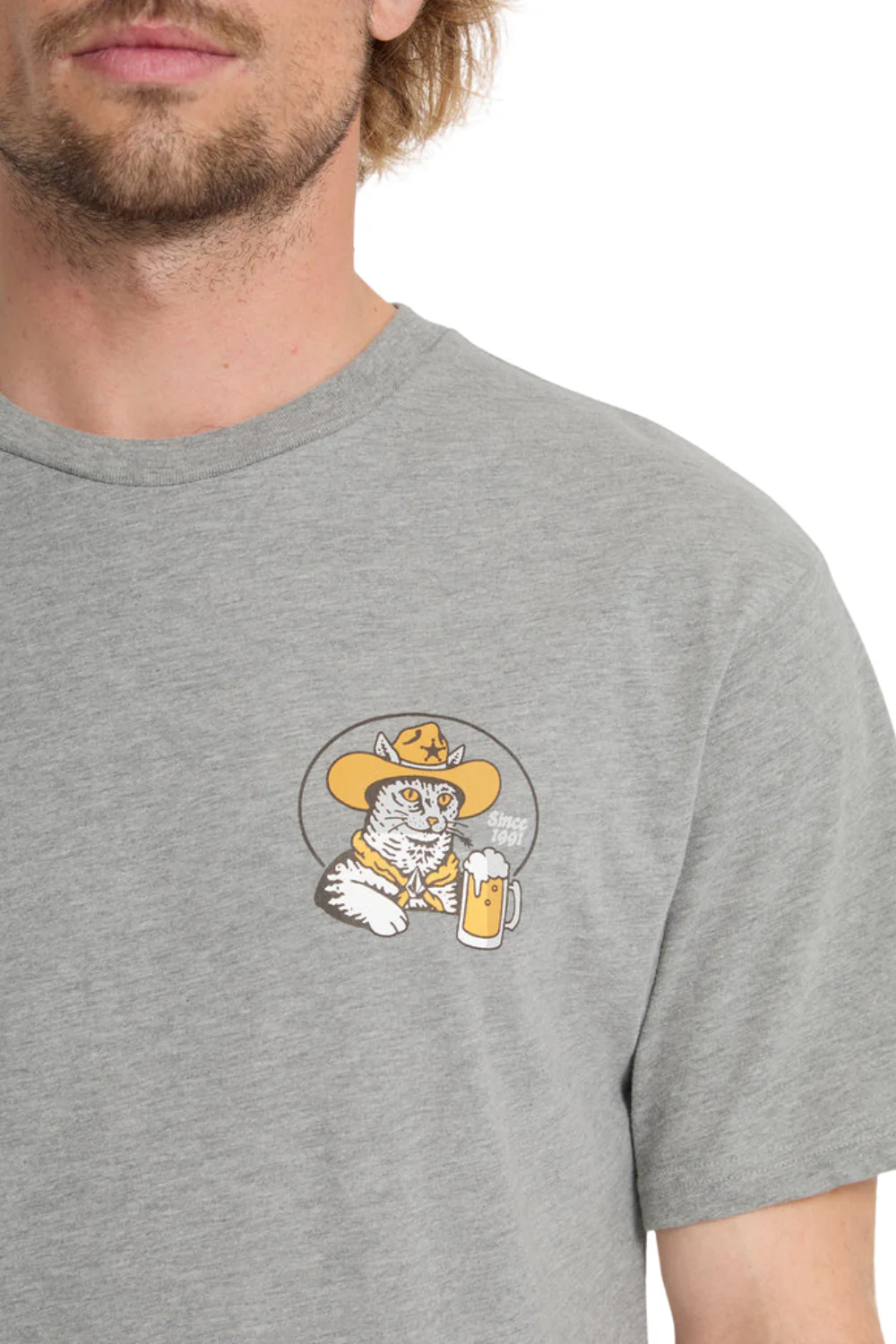 Volcom Meowdy Mens T-Shirt Heather Grey - Image 4