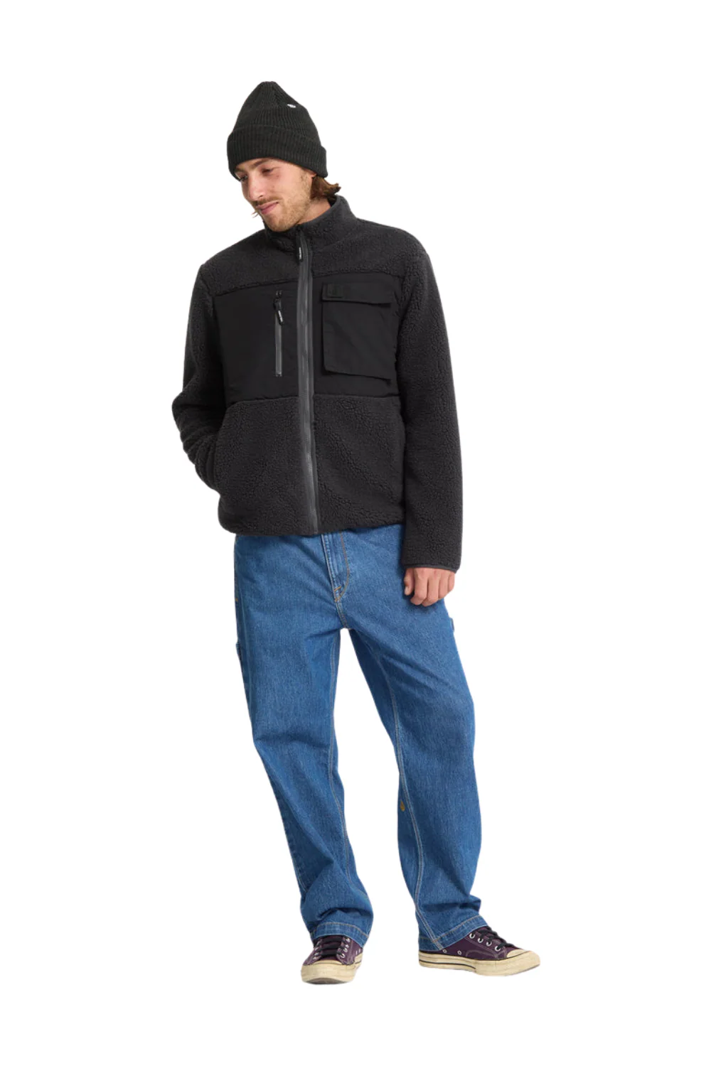 Volcom Mens Storm Stone Full Zip Fleece Jacket Asphalt Black - Image 7